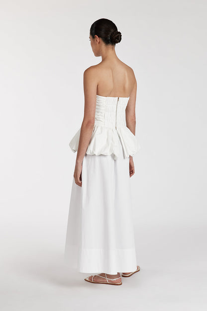 PEGGY WHITE COTTON STRAPLESS TOP