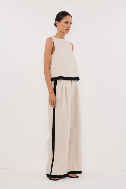 EBONY NATURAL LINEN TOP