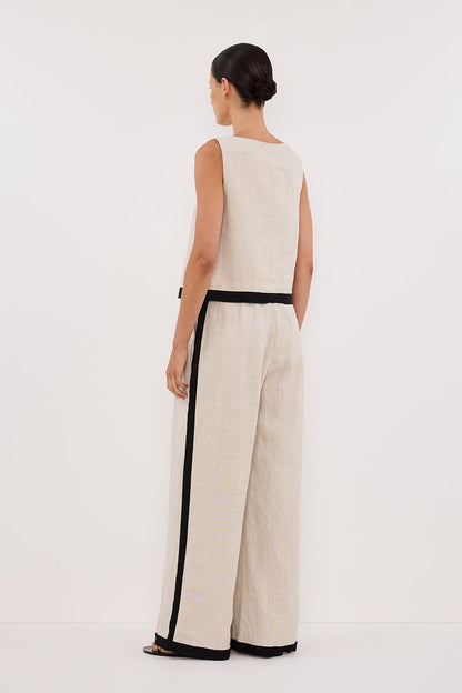 EBONY NATURAL LINEN TOP