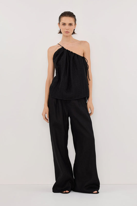 TAHITI BLACK ONE SHOULDER TOP