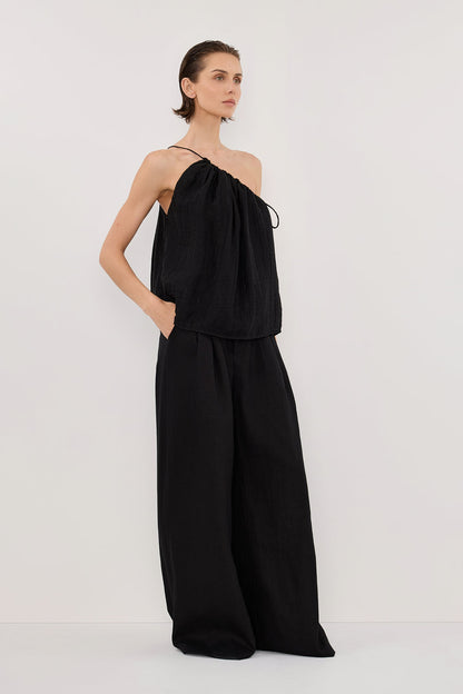 TAHITI BLACK ONE SHOULDER TOP