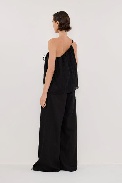 TAHITI BLACK ONE SHOULDER TOP