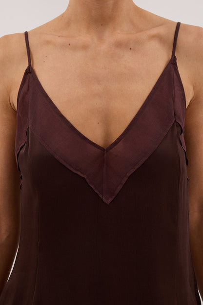 JUDE CHOC SATIN RAMIE CAMI TOP