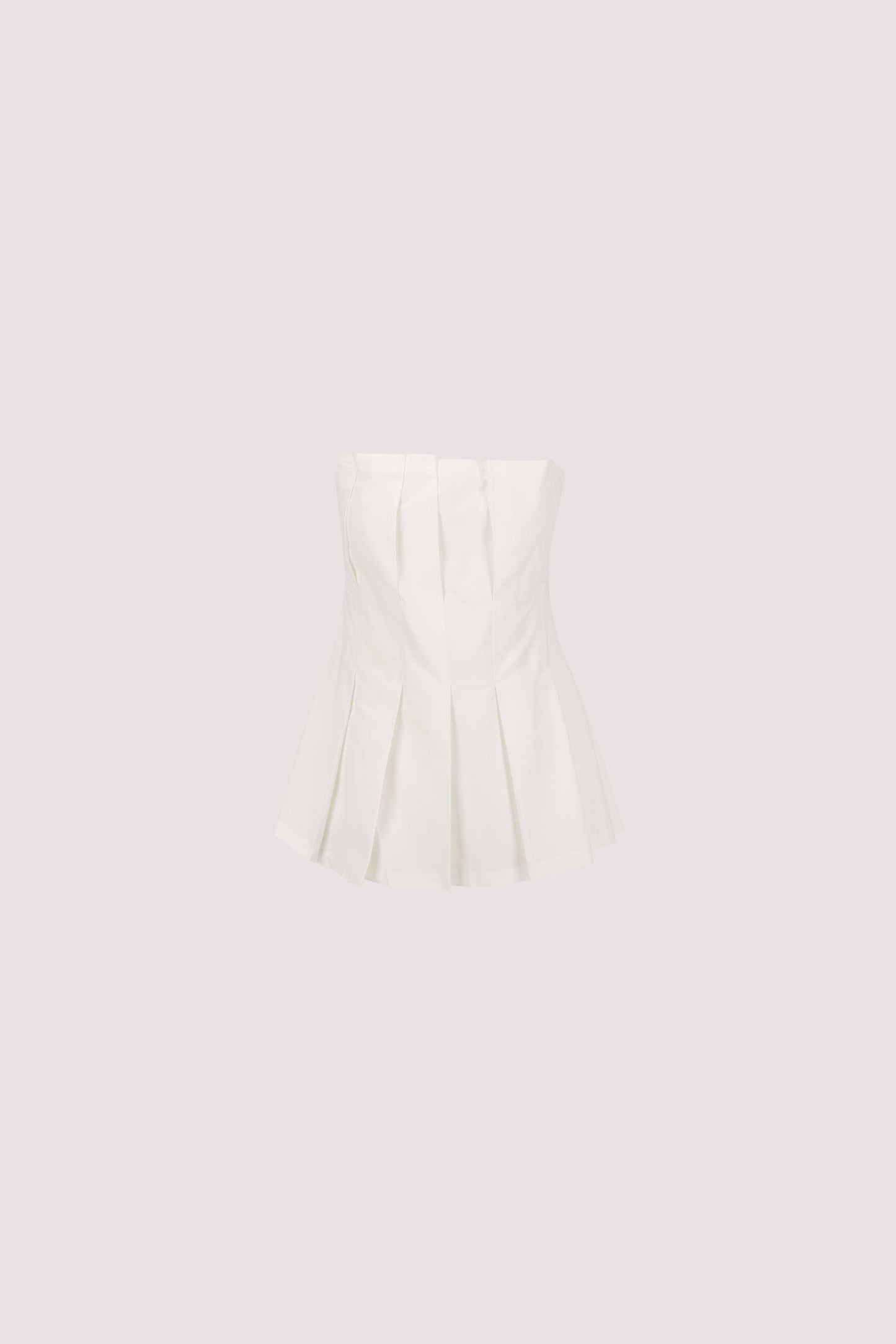 LILLY WHITE PLEATED STRAPLESS TOP