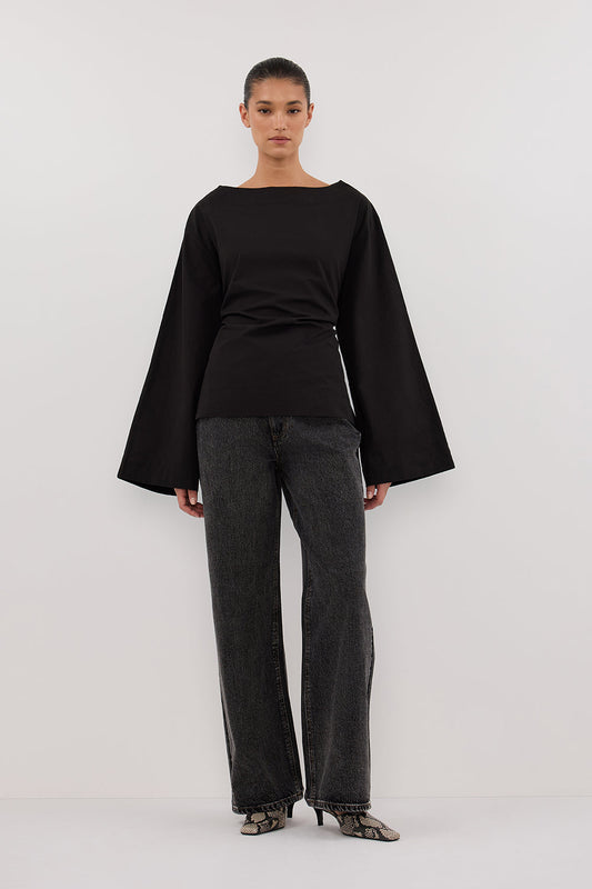 IVY BLACK LONG SLEEVE TOP