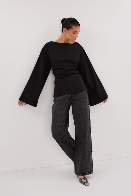 IVY BLACK LONG SLEEVE TOP