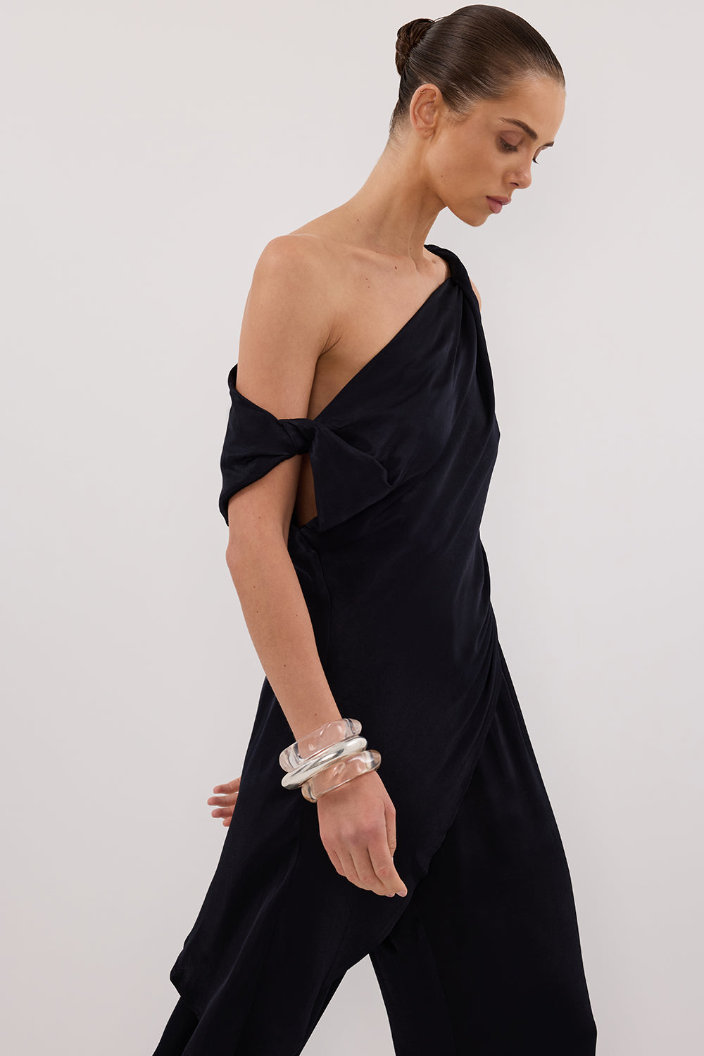 EVE INK ASYM SATIN TOP