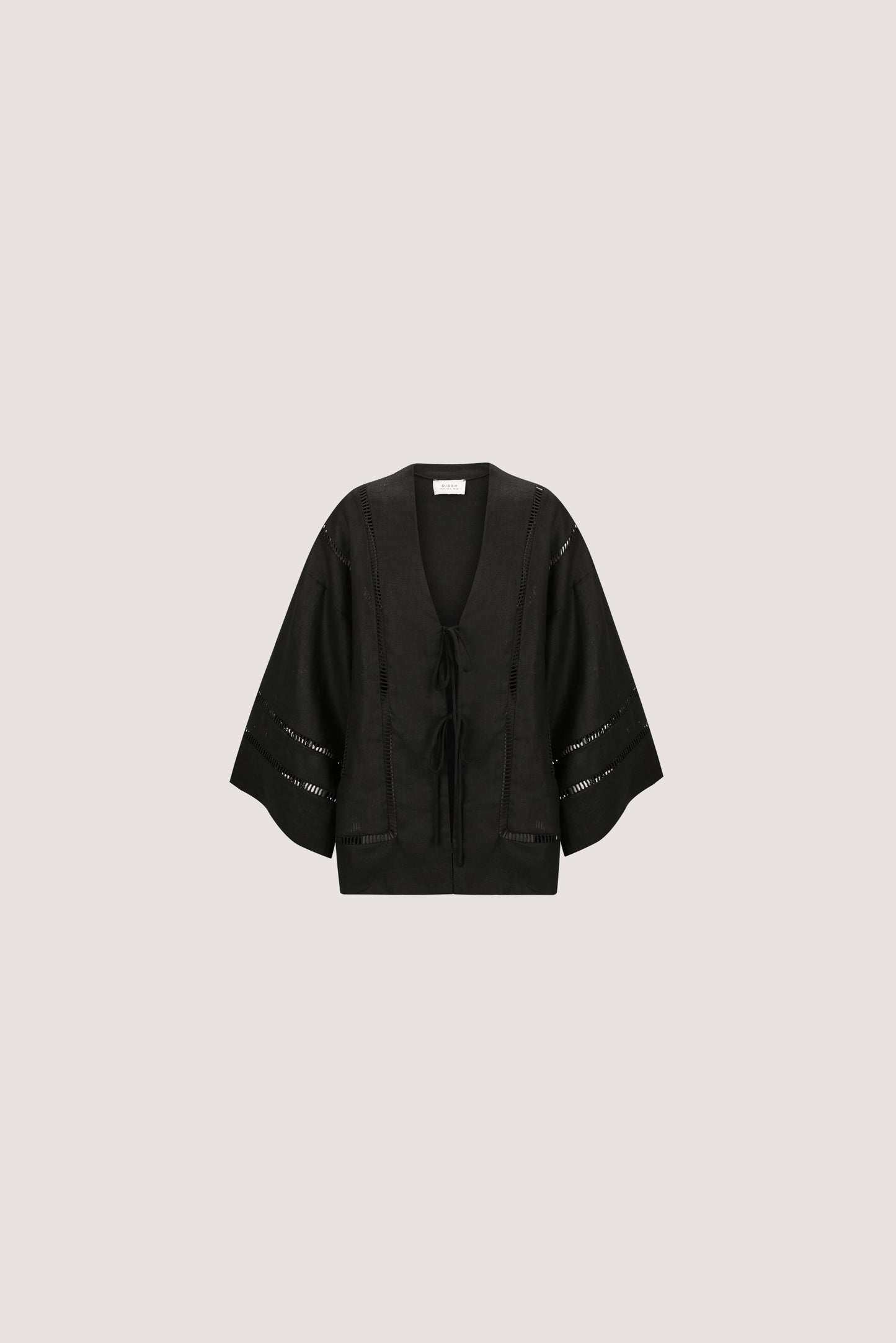LINDSAY BLACK LINEN KIMONO TOP