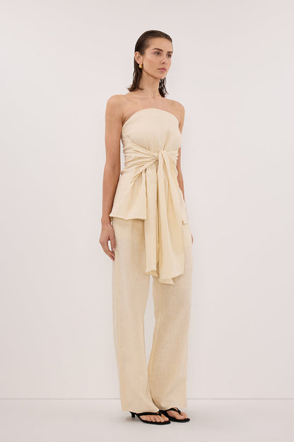 PIPPY BUTTERMILK LINEN STRAPLESS TOP