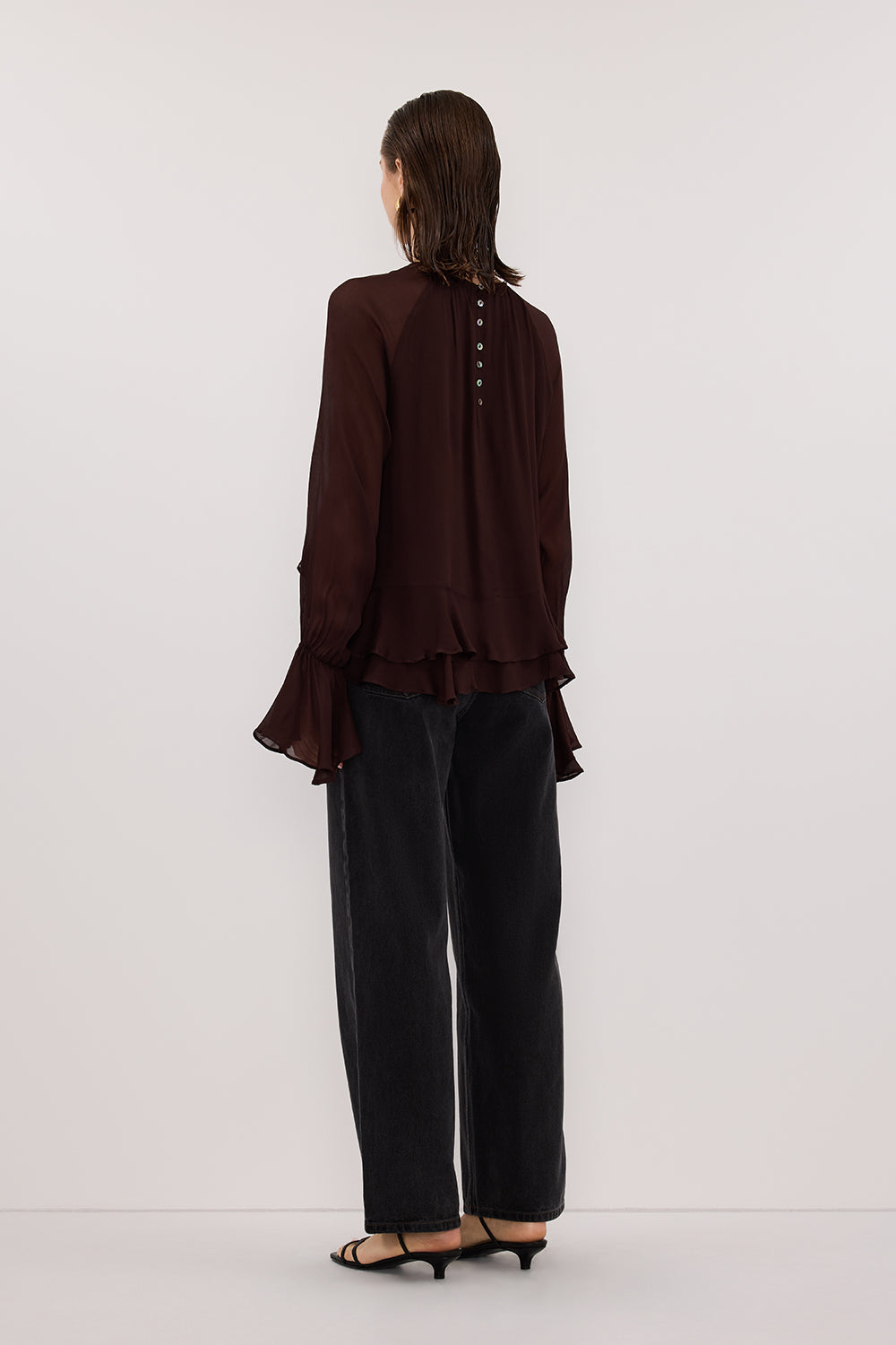 BODHI DARK CHOC LONG SLEEVE TOP