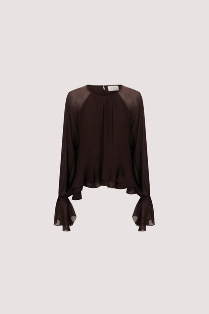 BODHI DARK CHOC LONG SLEEVE TOP