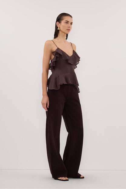 SARA DARK CHOC RAMIE CAMI TOP