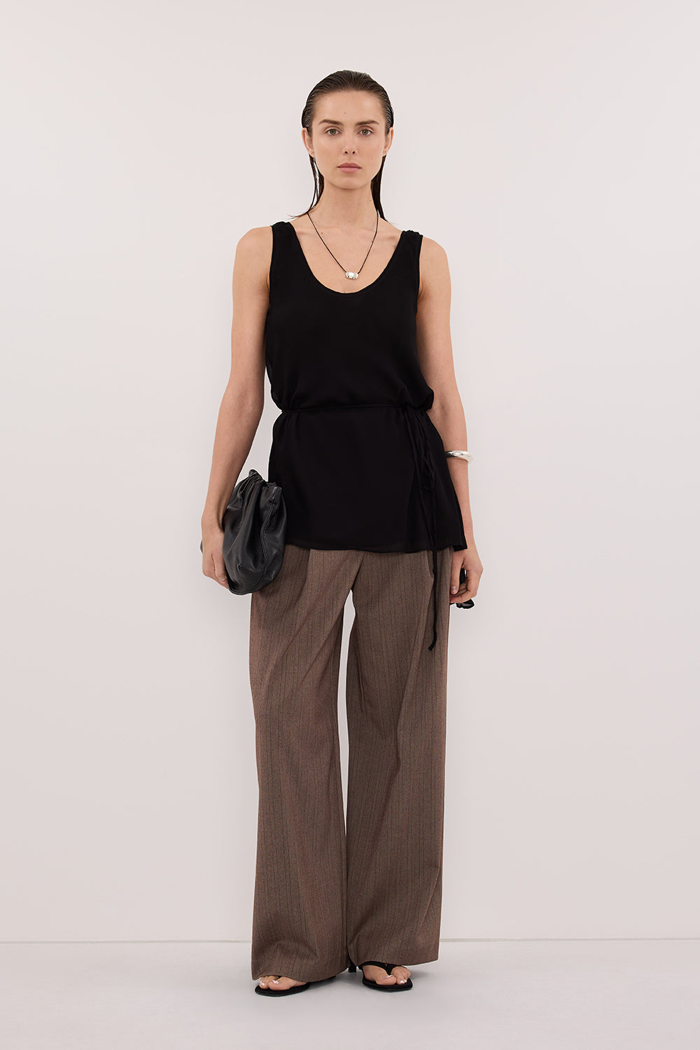 RUDI BLACK SLEEVELESS CAMI TOP