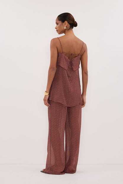 TIA SAHARA SLEEVELESS MICRO CHECK CAMI TOP