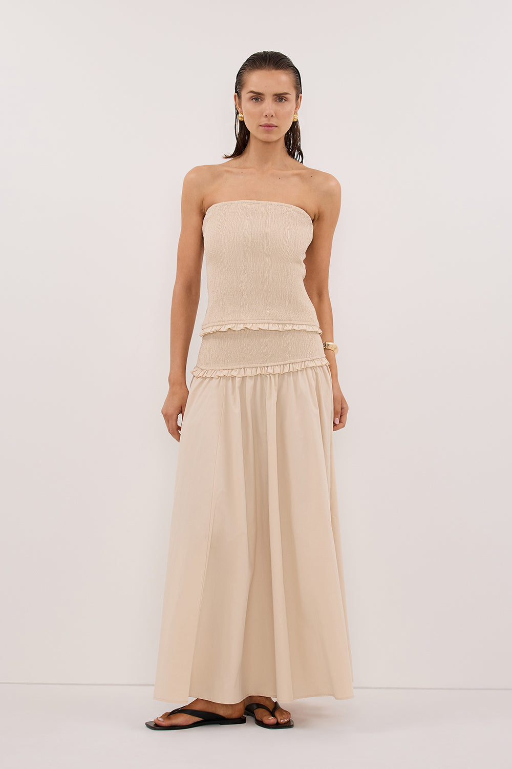 EDIE STONE STRAPLESS COTTON TOP