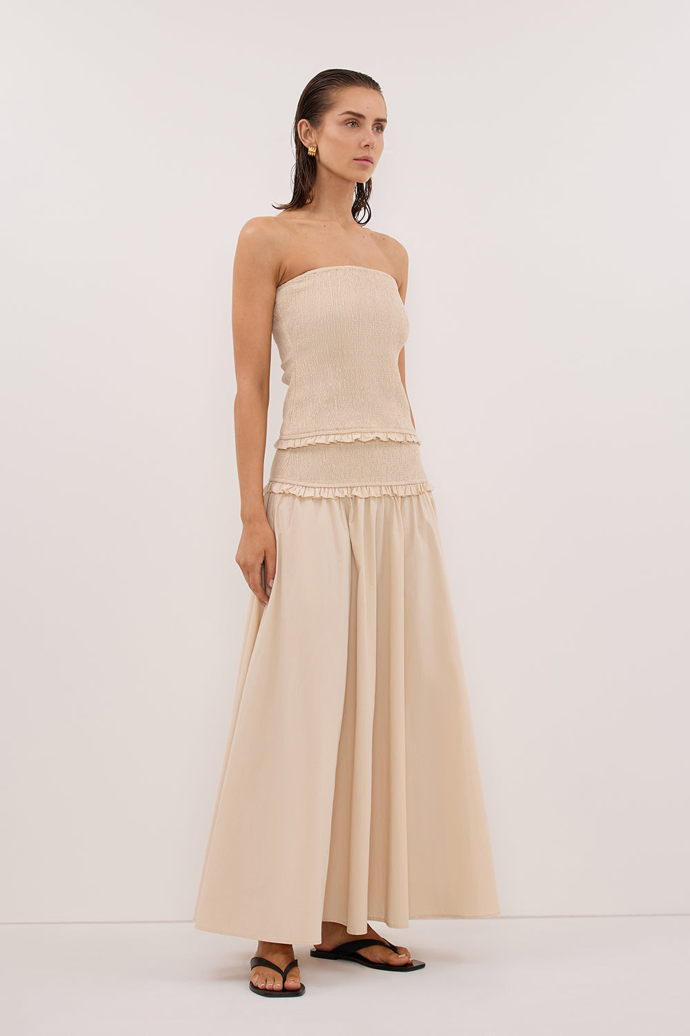 EDIE STONE STRAPLESS COTTON TOP