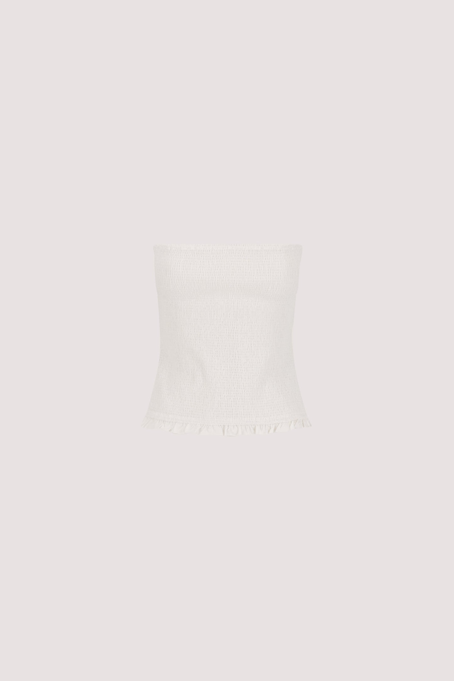 EDIE WHITE STRAPLESS COTTON TOP