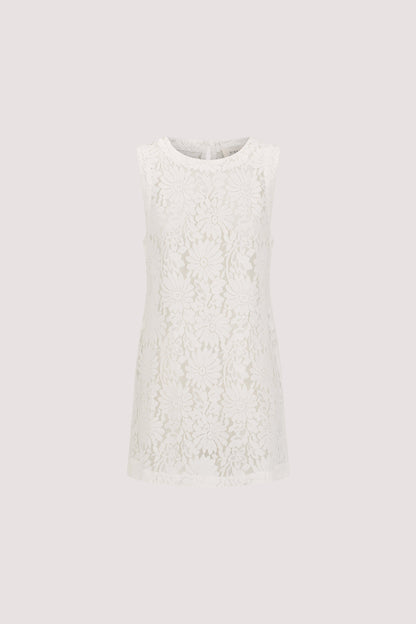 WILMA WHITE SLEEVELESS LACE TUNIC