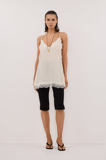 ANDREA SANDSTONE SLEEVELESS LACE CAMI TOP