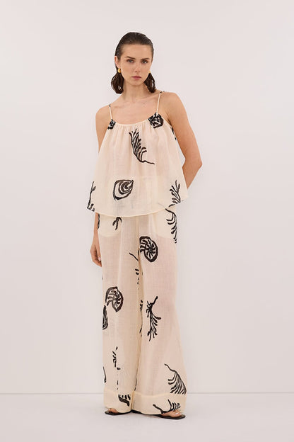 POSITANO SANDSTONE SLEEVELESS RAMIE  TOP