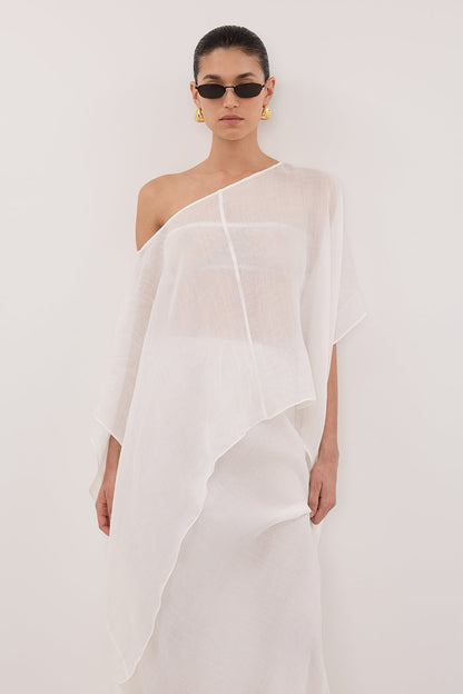 BRIANNE WHITE BATWING RAMIE TOP