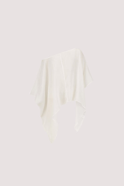 BRIANNE WHITE BATWING RAMIE TOP