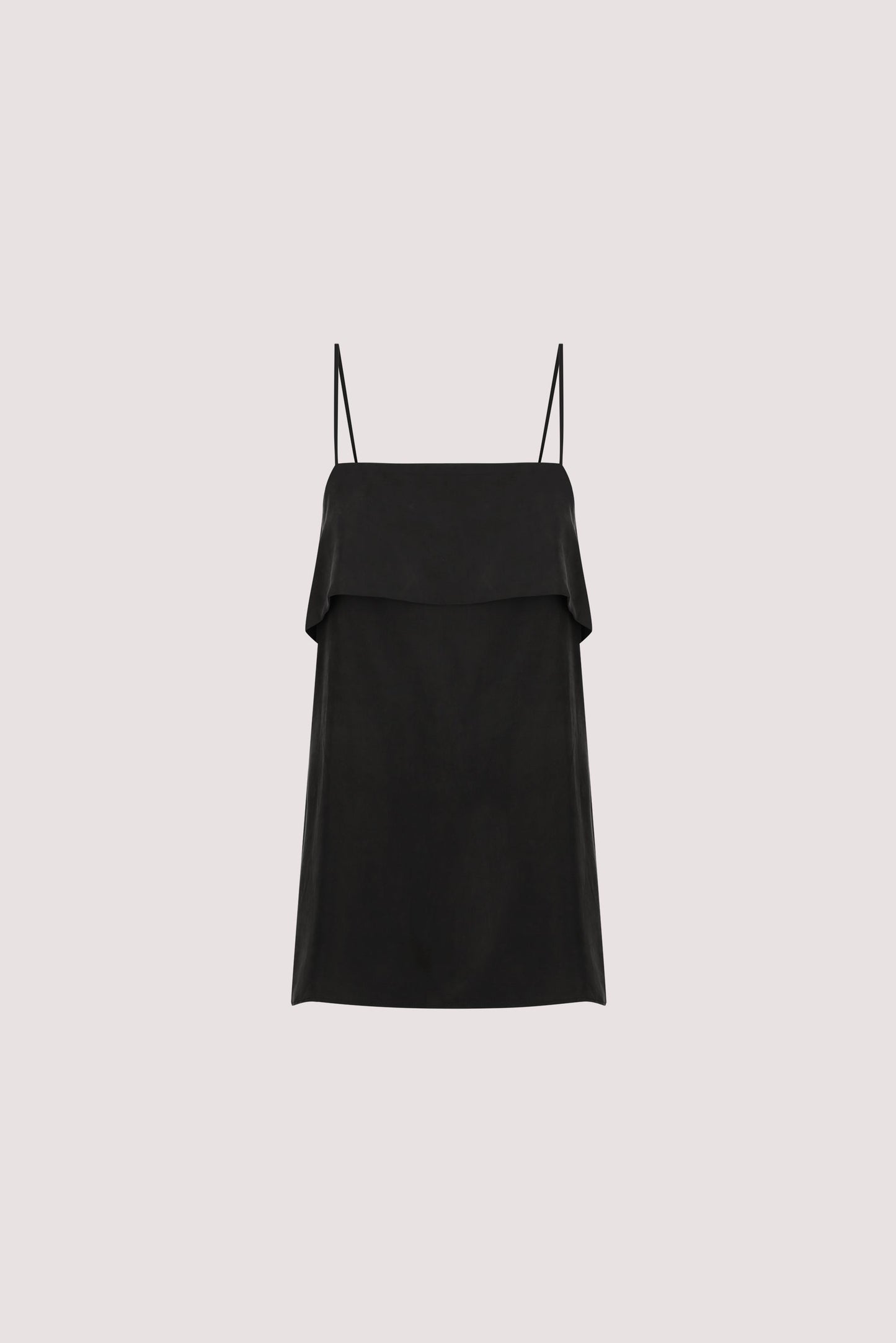 IDA BLACK SLEEVELESS FOLDOVER CAMI TOP