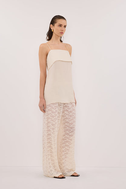 IDA SANDSTONE SLEEVELESS FOLDOVER CAMI TOP