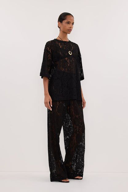 WILMA BLACK LACE TEE