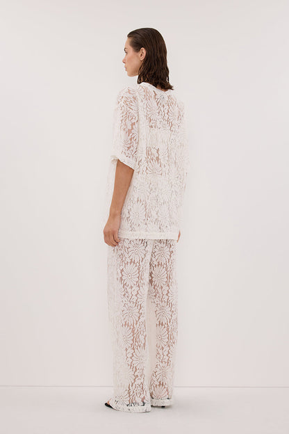 WILMA WHITE LACE TEE