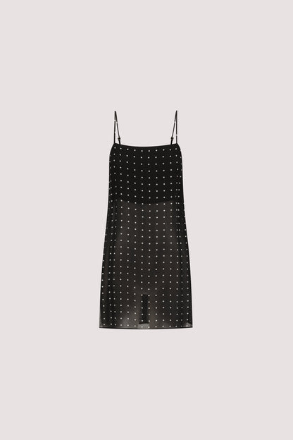 VANESSA BLACK SLEEVELESS SPOT CAMI TOP