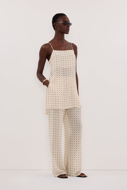 VANESSA SANDSTONE SLEEVELESS SPOT CAMI TOP