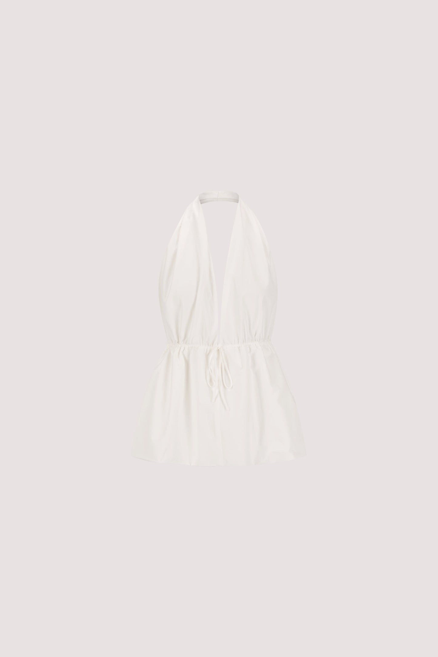 TAMMY WHITE SLEEVELESS COTTON HALTER TOP