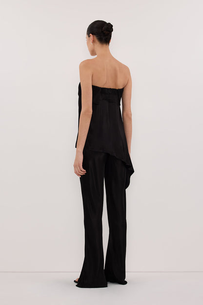 SANDER BLACK STRAPLESS SATIN TOP