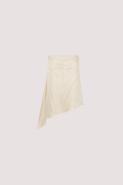 SANDER CREAM STRAPLESS SATIN TOP