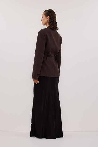 CHARLI BLACK SATIN MAXI SKIRT