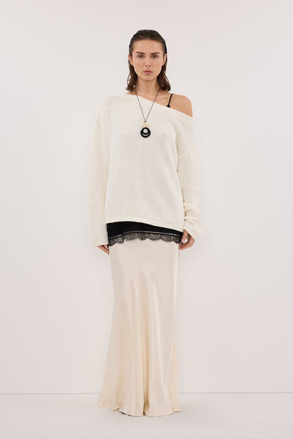 CHARLI CREAM SATIN MAXI SKIRT