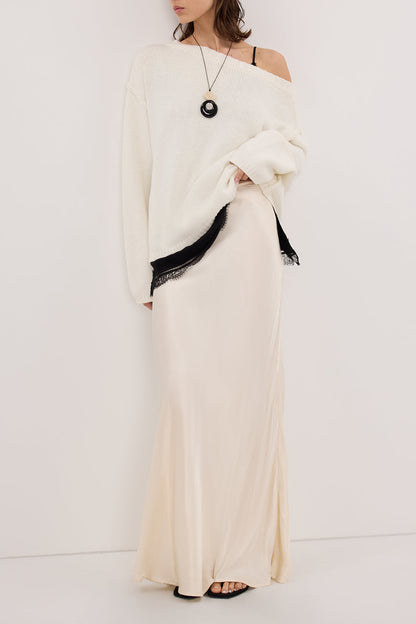 CHARLI CREAM SATIN MAXI SKIRT