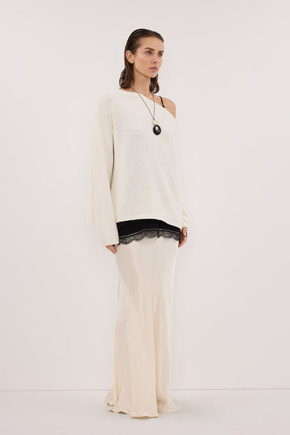 CHARLI CREAM SATIN MAXI SKIRT