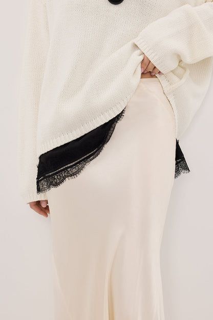CHARLI CREAM SATIN MAXI SKIRT