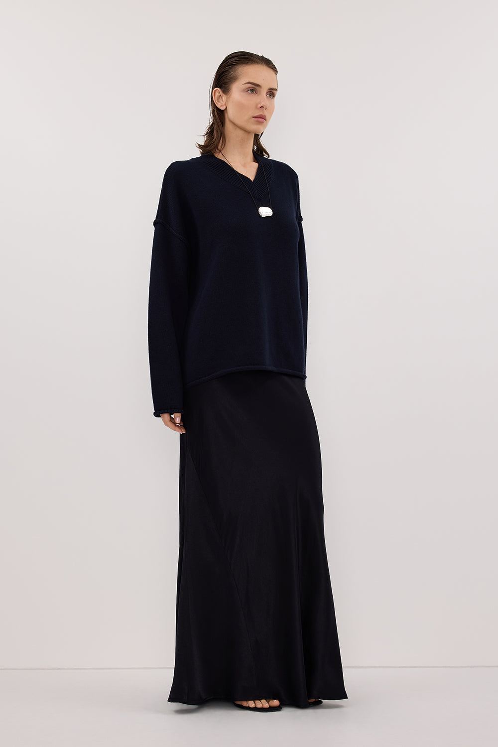 CHARLI INK SATIN MAXI SKIRT