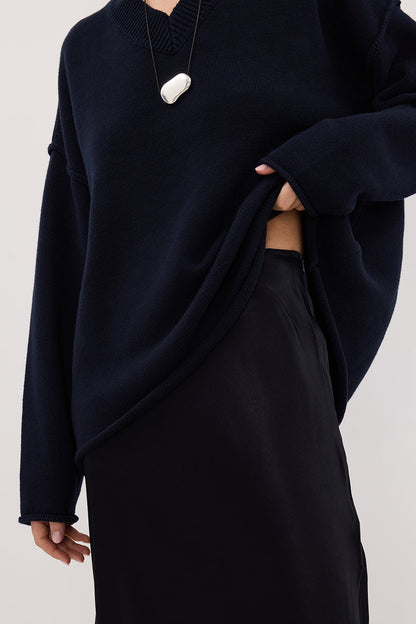 CHARLI INK SATIN MAXI SKIRT