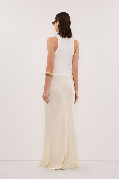 CHARLI STRAW SATIN MAXI SKIRT