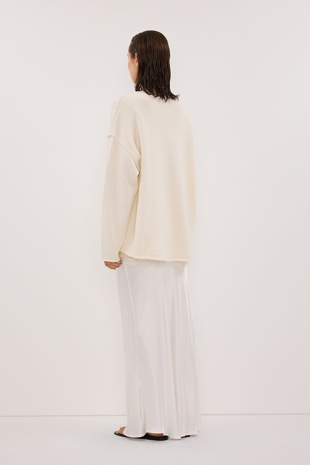 CHARLI WHITE SATIN MAXI SKIRT