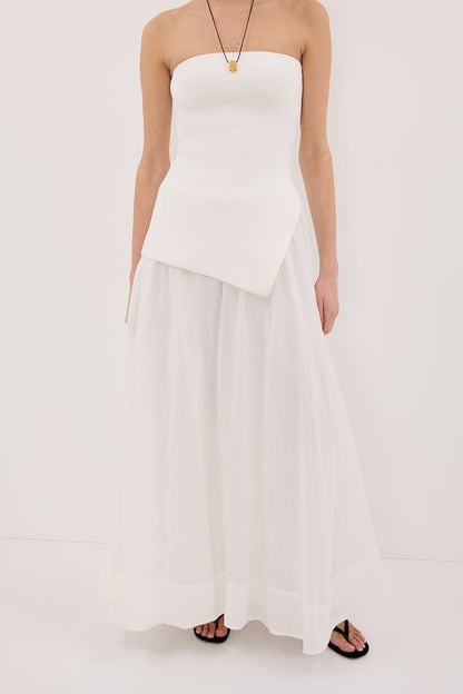LAYNE WHITE RAMIE MAXI SKIRT