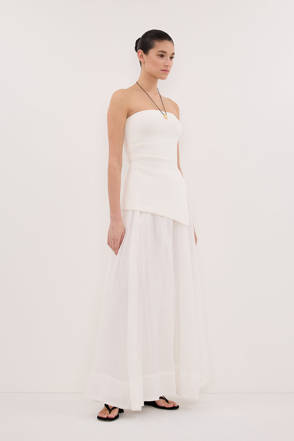 LAYNE WHITE RAMIE MAXI SKIRT