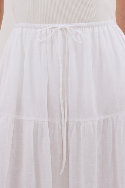 FLETCHER WHITE TIERED MAXI SKIRT