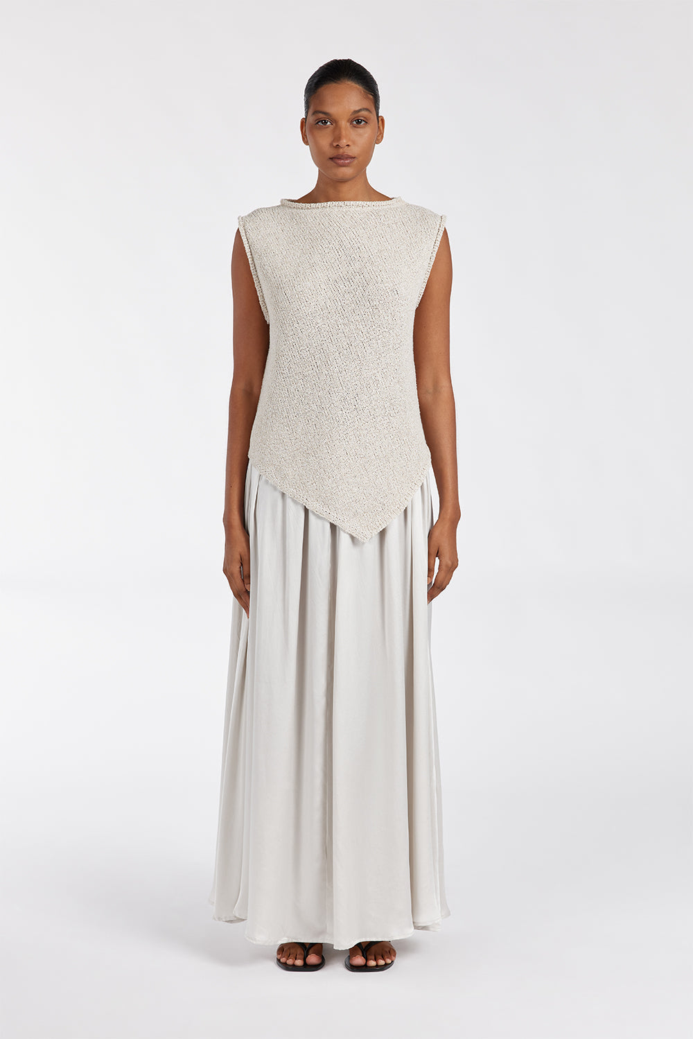 COLLINS CHALK SILK SKIRT