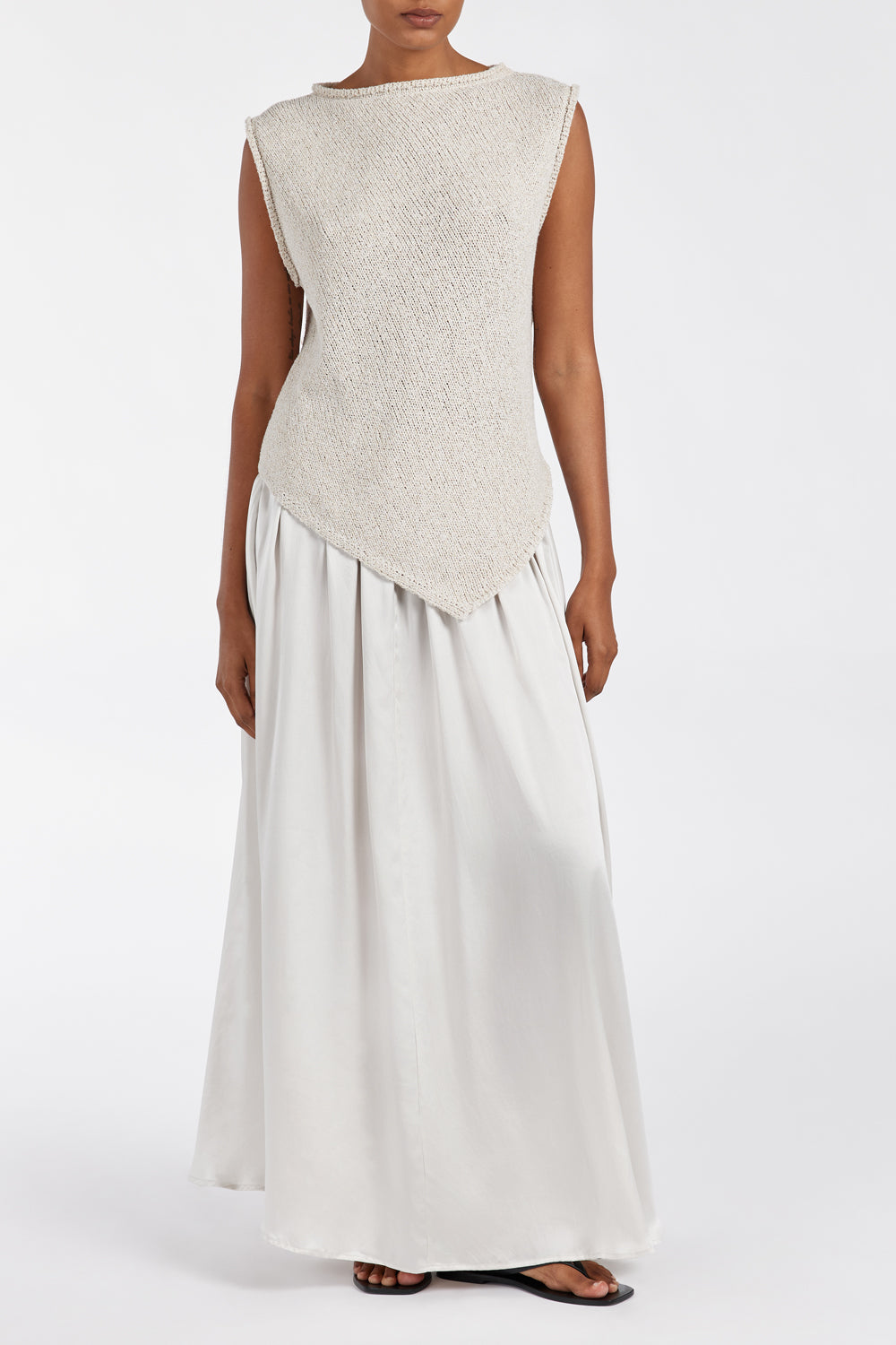 COLLINS CHALK SILK SKIRT