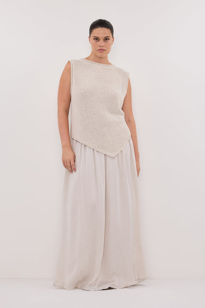 COLLINS CHALK SILK SKIRT